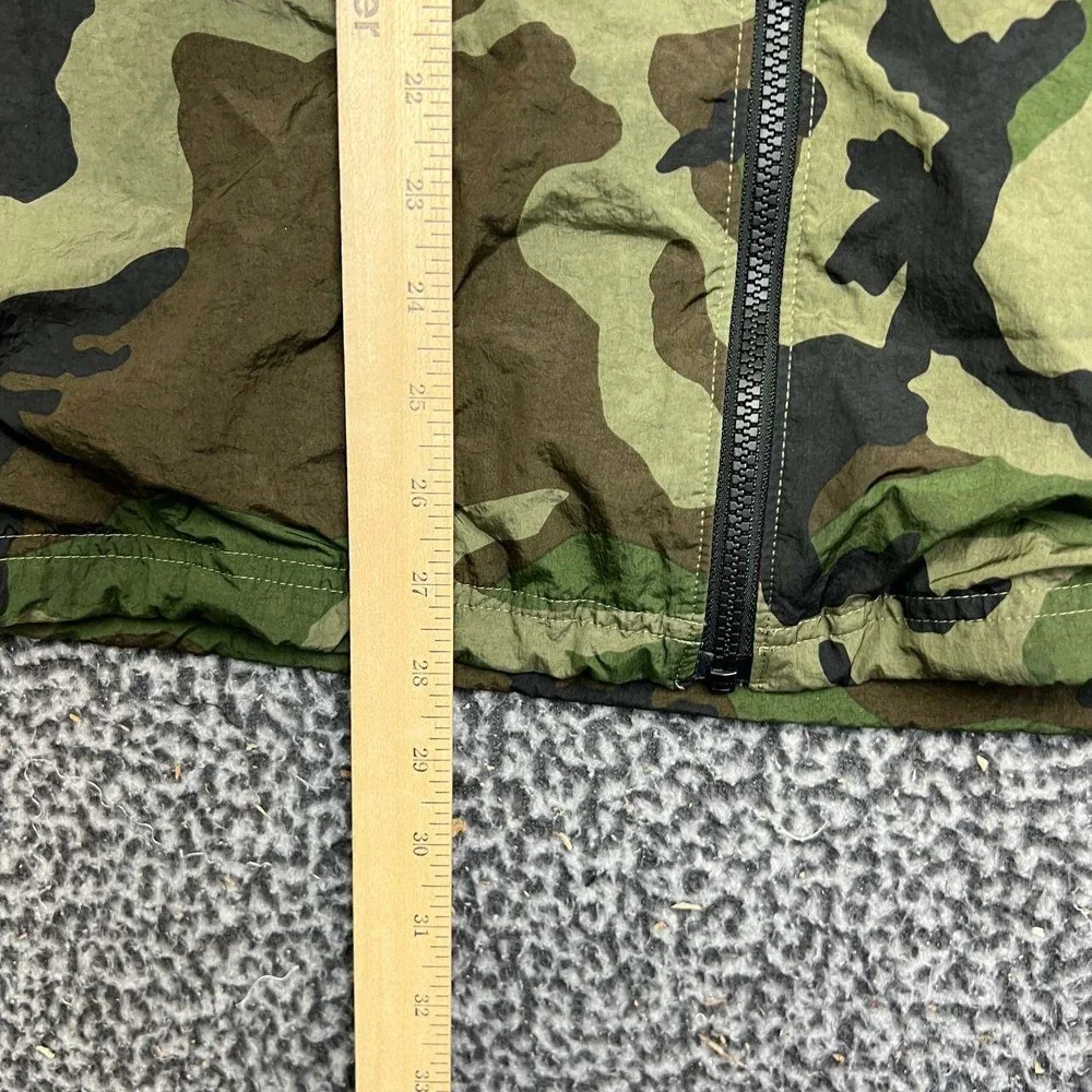 Air Jordan Windbreaker Jacket Men Small Camo Green Black Hooded Nike Full Zip S